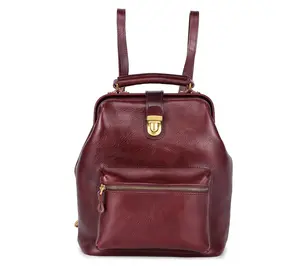 Old Trend Top Handle Doctor Leather Backpack w/Shoulder Strap