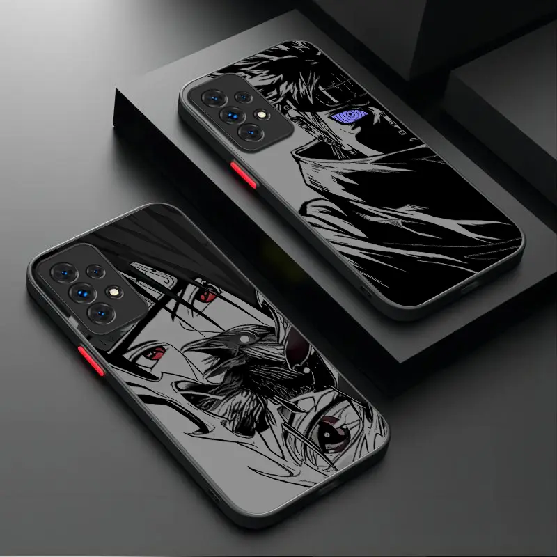 Ninja Anime Fan Gift Phone Case, Red Eye & Masked Ninja Manga Art Cover for Samsung S26 S25 S24 S23 S22 S21 Ultra Plus FE iPhone 17 16 15 14 13 12 11 Pro Max Air