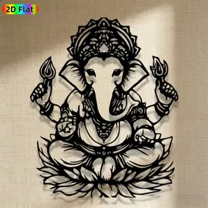 1pc Avant - Garde Ganesha Metal Wall Art, Avant - Garde Ganesha Statue Mural, Iron Craft, Perfect for Living Room, Lounge, Outdoor Space Decor, Intricate Craftsmanship, Artistic Metalwork, New Year Decor, Ideal Gift for Trend Seekers
