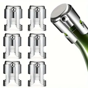 Stainless Steel Champagne Preserver Set, Sealer, Sparkling Wine Stopper, Bottle Cap, Champagne Cover, Prevent Leakage, Keep Freshness, Suitable for Champagne, Cava, Prosecco, and Sparkling Wine