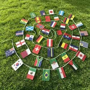Xvggdg 48pcs 2026 football Cup Flag 14x21cm Small World Flag Hanging Flag NEW cup Countries Flag for Bar Bunting Decoration