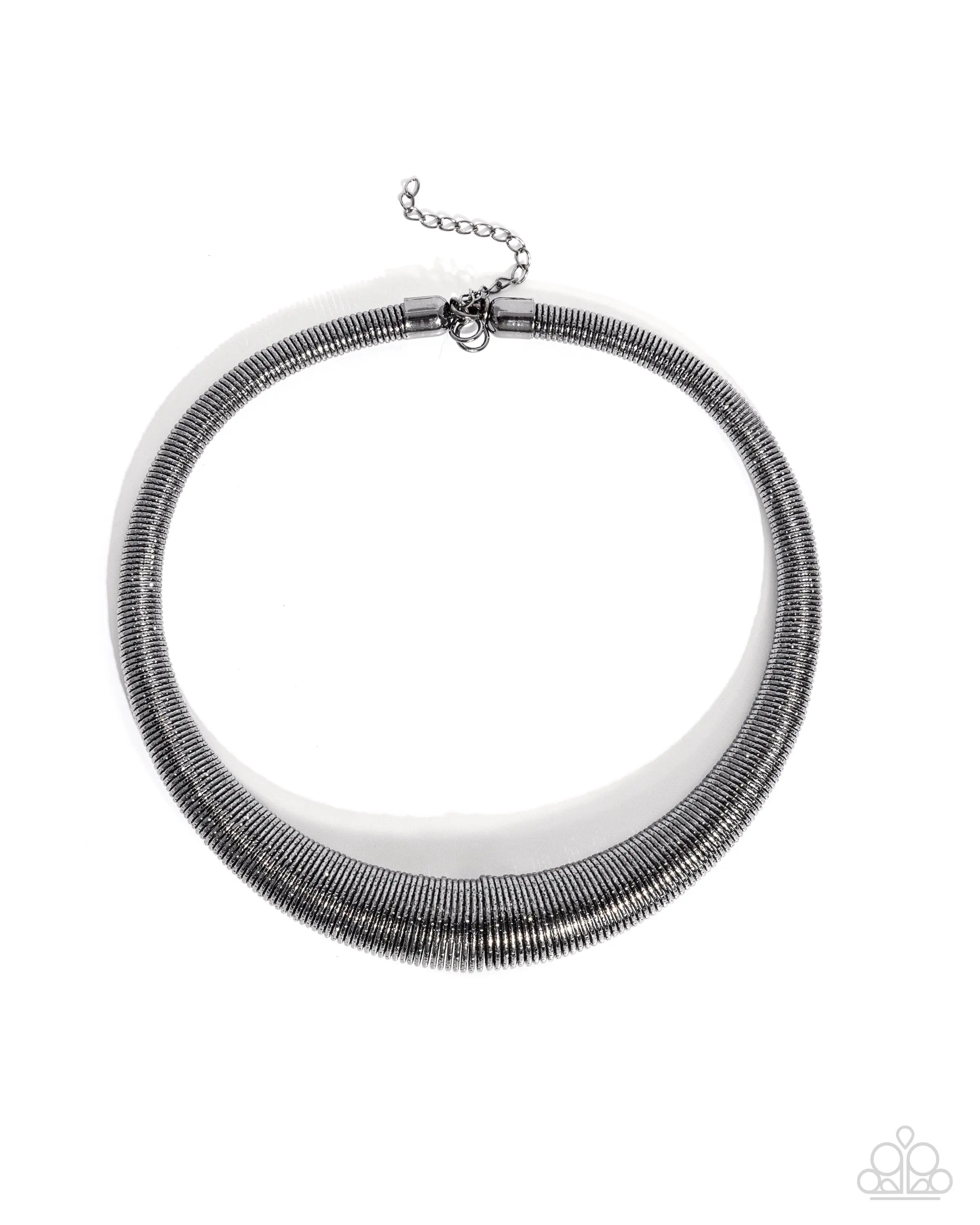 Subtle Selfie - Black Gunmetal Coiled Wire Short Necklace - Paparazzi
