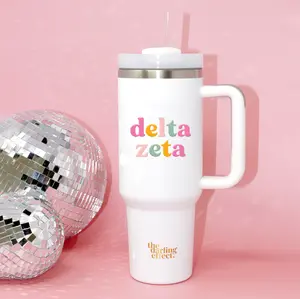 Delta Zeta 40 oz Take Me Everywhere White Tumbler