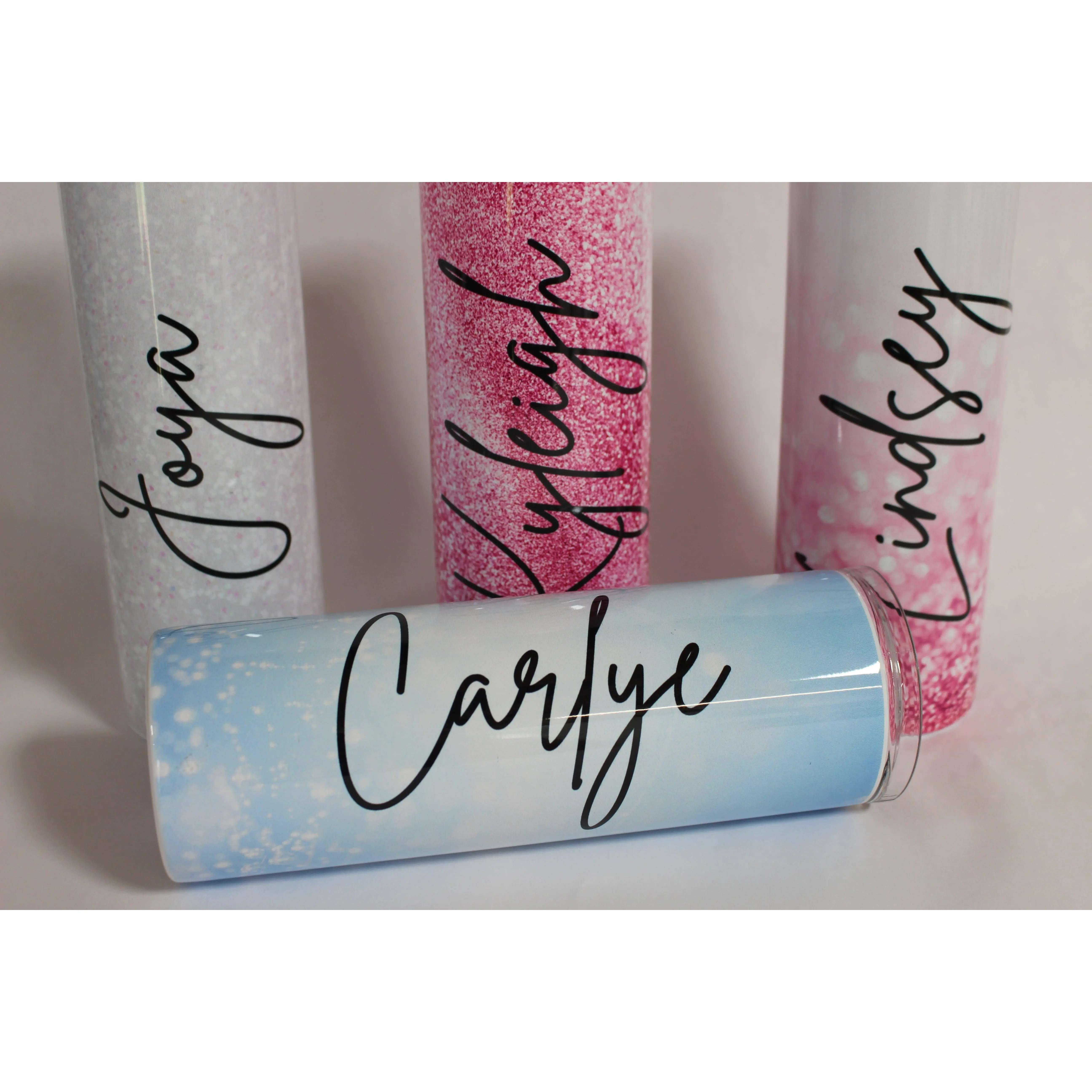 Custom Name Tumbler Featuring Glitter Sublimation on 35oz, 30oz and 20oz Straight Tumblers