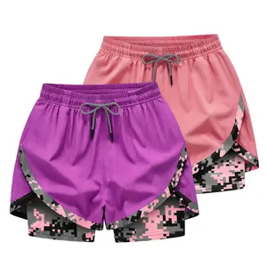 Anti-Exposure Sports Shorts Two-Piece Set | Non-Roll Hem Liner + Quick-Dry & Breathable + Won’t Rub Thighs | No awkwardness during running/jumping; suitable for fitness and yoga