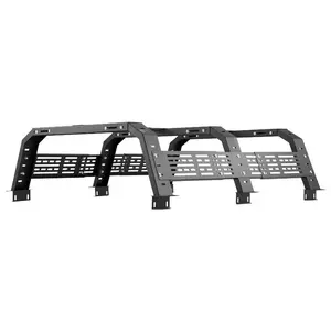 Overland Truck Bed Rack, 54.3-68.3 in Width, Adjustable Overland Bed Cargo Rack with Sidebar and 900 lbs Static Load Capacity, Heavy Duty Steel, Compatible with Full Size and Mid-Size Trucks
