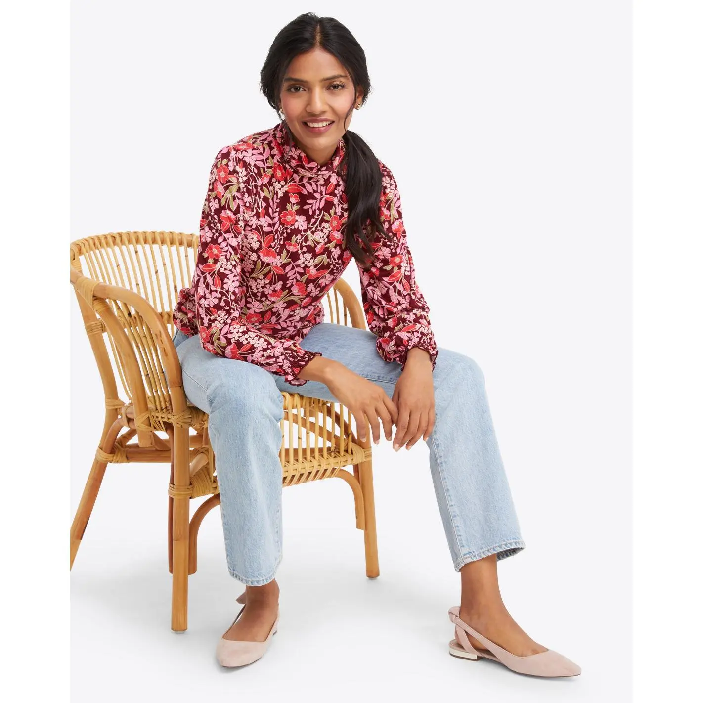 Knit Turtleneck in Flowering Vine