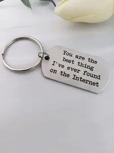 Letter Pattern Keychain, Punk Style Iron Keychain for Men & Women, Gift for Husband, Boyfriend Gifts, Valentine's Day, Gift