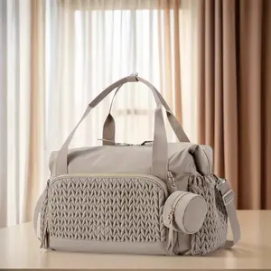 LOXOMU Stylish Black Synthetic Leather Diaper Bag Tote - Large Capacity Travel & Hospital Bag for Labor Delivery with Pacifier Case, Zipper Closure, Multiple Compartments, Ergonomic Handles & Adjustable Shoulder Straps, Large Diaper Bag