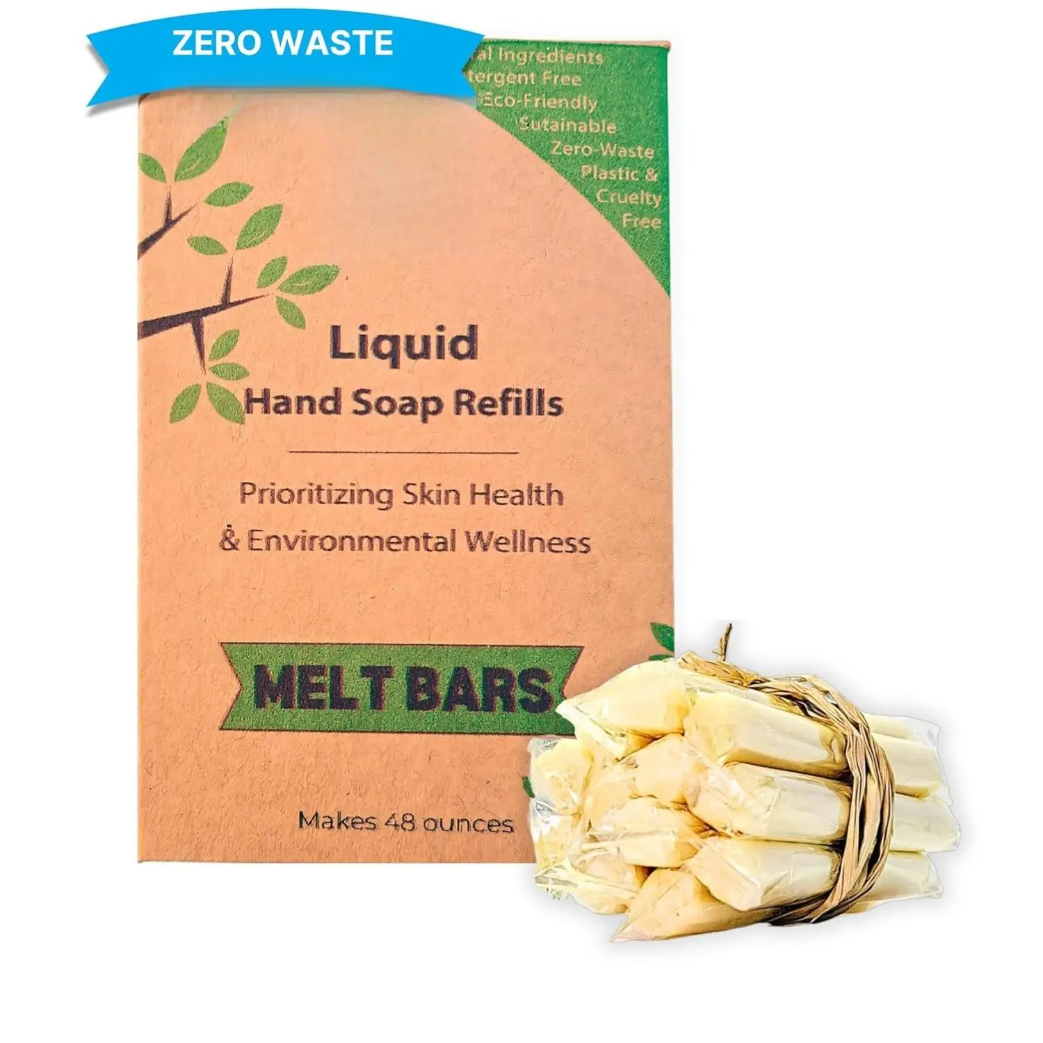 Zero Waste Liquid Hand Soap Refills - Eco-Friendly and Plastic Free - Real Plant Powered Ingredients! Moisturizing handsoap - Saving the Plant and your skin. Makes 48 ounces. Variety Pack
