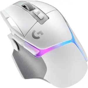 Logitech G502 X Plus Wireless Gaming Mouse - LIGHTSPEED Optical, LIGHTFORCE Switches, LIGHTSYNC RGB, HERO 25K Sensor for PC/Mac - White White Wireless RGB Mouse