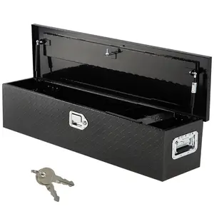 GARVEE 48 Inch Aluminum Truck Tool Box, Truck Bed Storage Box with Security Lock and Wider Handles, Heavy Duty Waterproof Tool Boxes Organizer Chest for Pick Up Truck Rv Trailer,Black