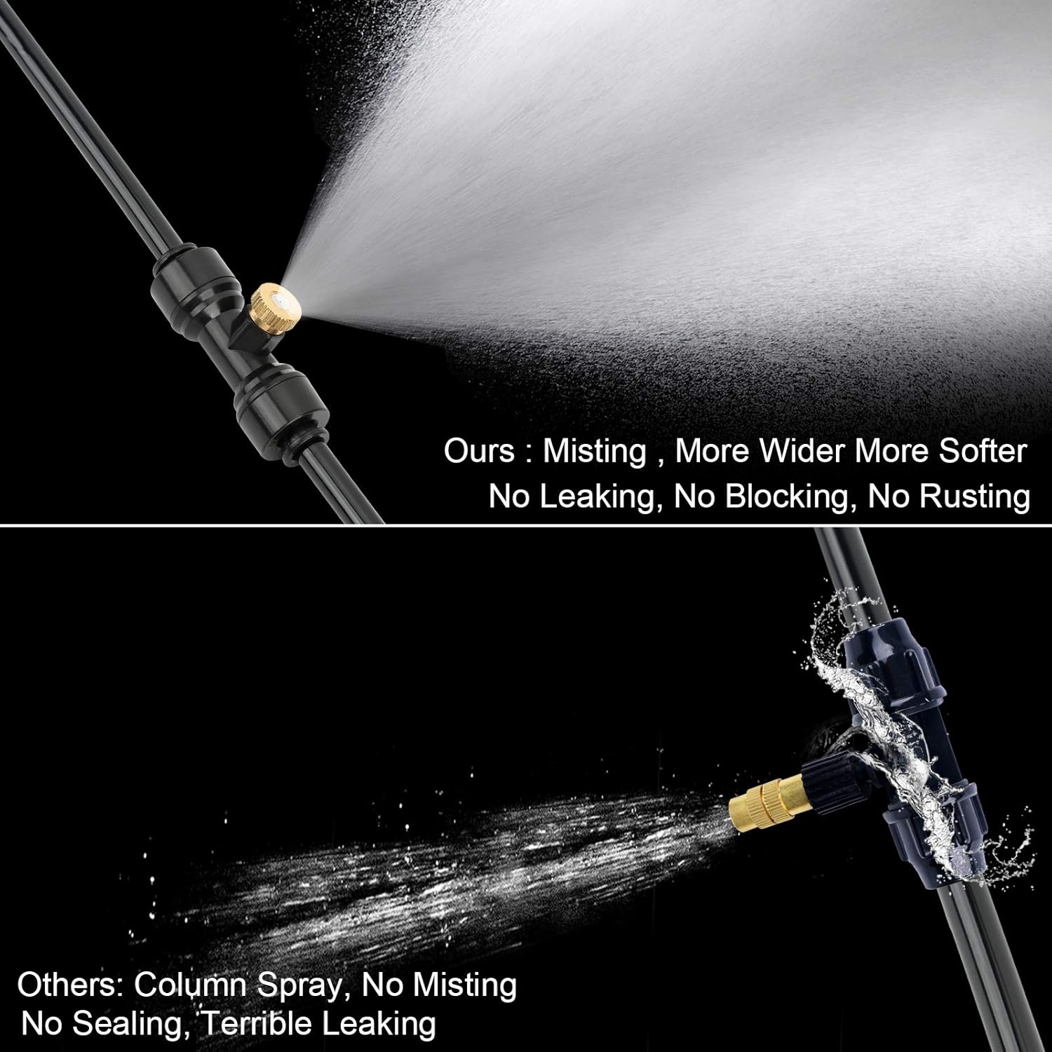 98FT Misting Cooling System with 30 Brass Mist Nozzles +a Brass Connector(3/4'')  for Patio Patio Waterpark Garden Trampoline Greenhouse