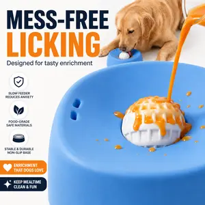 Compact 16 cm Pet Slow Feeder Bowl with Detachable Pieces & Rolling Ball, Small Portions Feeding Dish for Small-Medium Dogs, Cats, Puppies