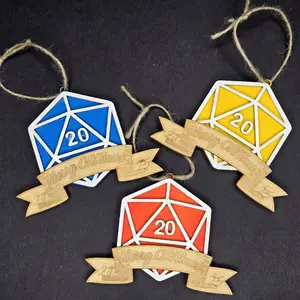 Merry CRITmas 2025 — Handcrafted D20 Ornament | Atomic Bulldog Crafts (Veteran‑Owned, Charity Support)