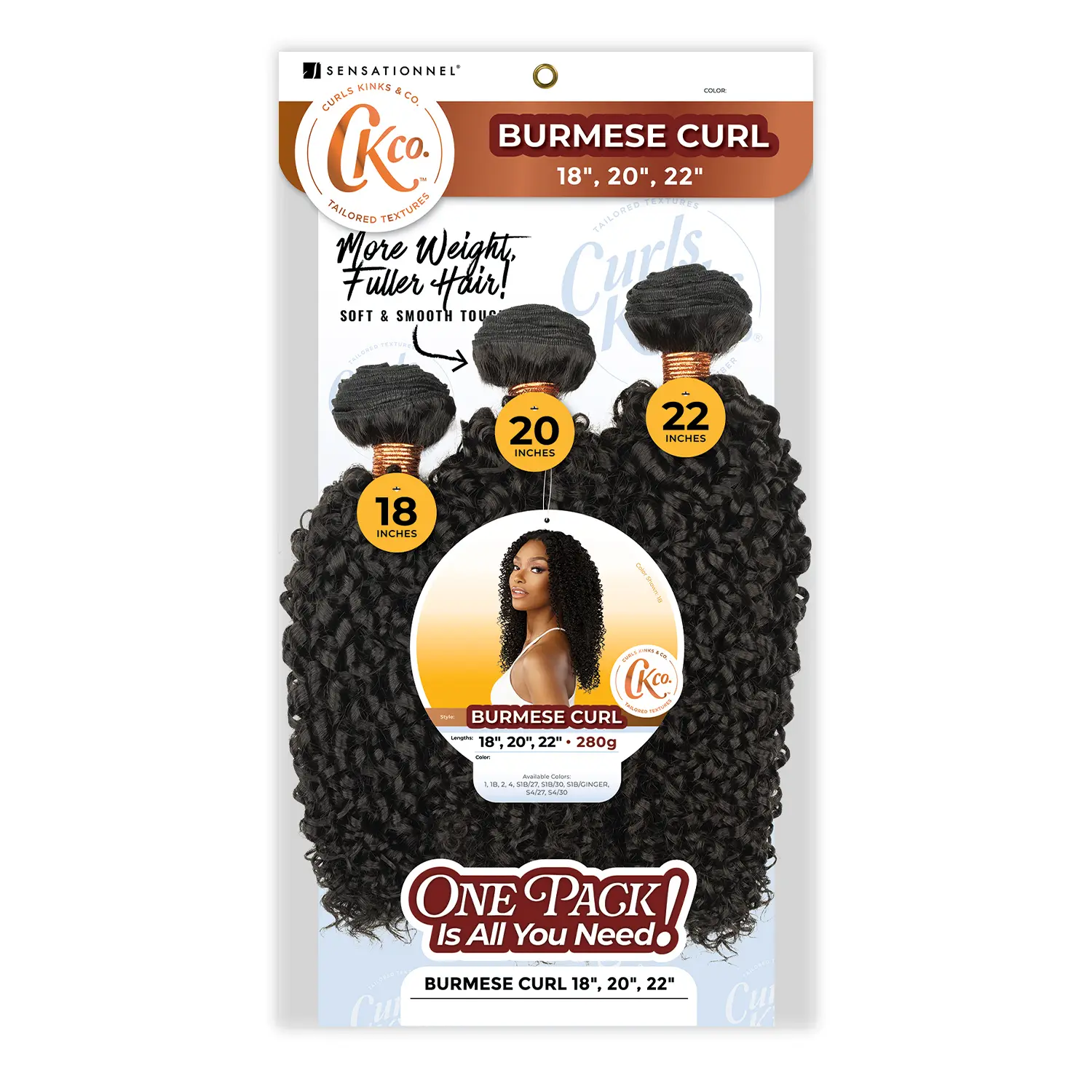 CURLS KINKS&CO Burmese Curl Weave Bundle Set, 3X Kinky Curly Synthetic Hair for Fuller Volume, for Quick Weaves & Sew-Ins, 18" 20" 22", Synthetic Quick Weave, Fuller Hair