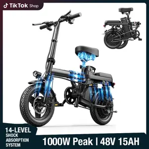 Black Technology Electric Folding Bicycle 500W Motor 48V 15Ah Battery 16-Level Shock Absorption 100Km Range Dual Disc Brakes UL2849 Certified SpringStatements