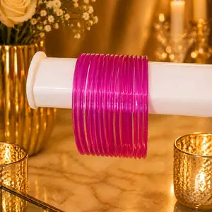 Women's Solid Jelly Glass Bangles, Fashionable Hand Accessories for Daily Wear