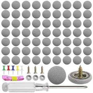65 Set Automotive Car Roof Headliner Repair Button Pins Kit - 262 Pcs Universal Auto Roof Snap Rivets Retainers with Installation Tool for Car Roof Fixed, Fits All Cars (Grey Grid)