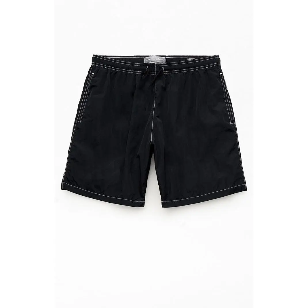 Pacsun Men's Black Baggy Contrast Crinkle 8" Swim Trunks