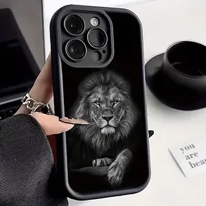 A Cartoon Lion Design Case for iPhone 17 Pro Max 16 16e 15 14 Plus 13 12 Mini 11 Air X XS Pattern Soft TPU Rubber Camera Protection Rugged Mobile Phone Cover Gift
