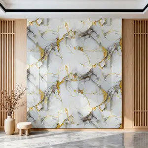 Marble Tile Wall Stickers Kitchen Bathroom Waterproof Self-Adhesive Marble Pattern Wallpaper, Modern Decorative Tiles for Renovation & Decoration