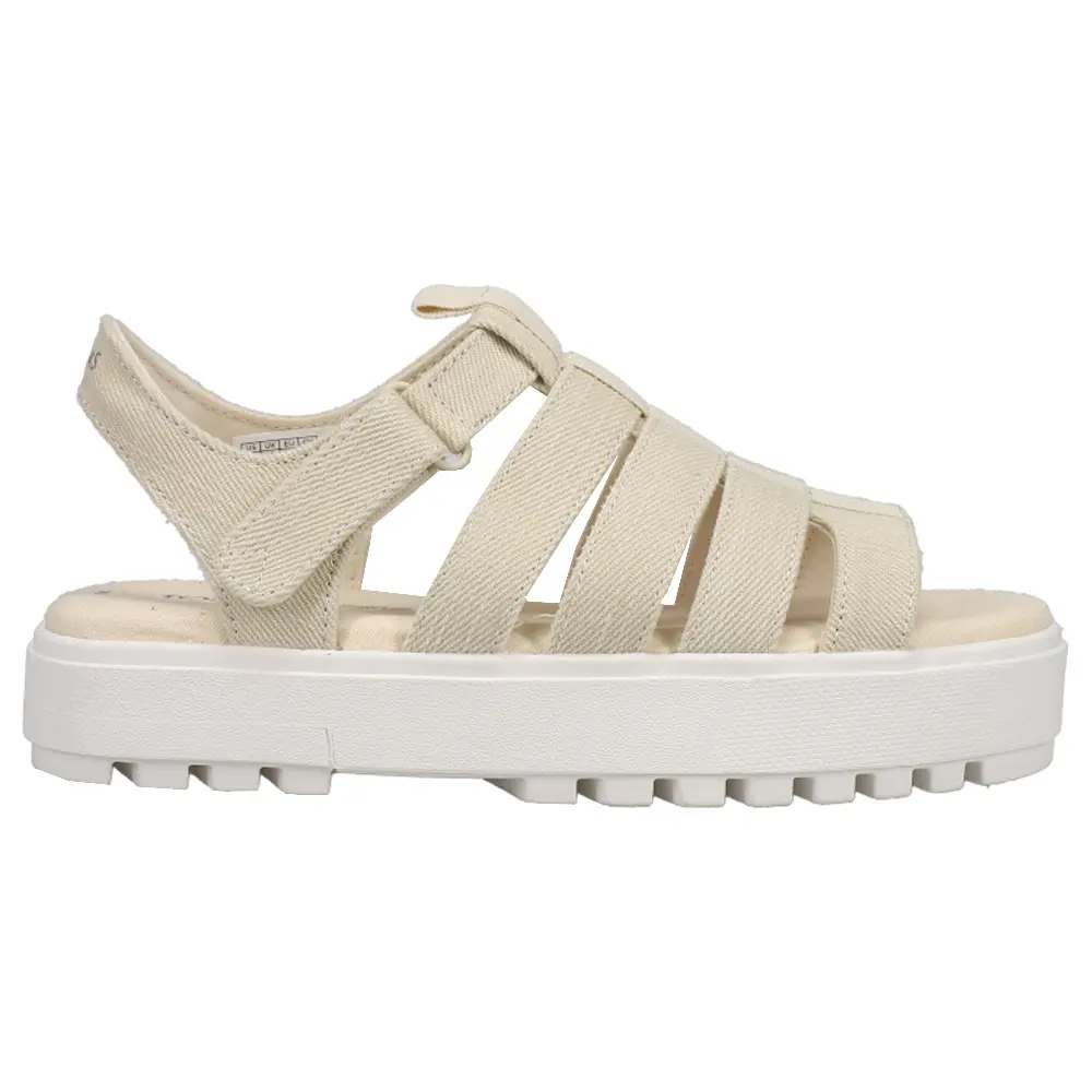 TOMS Womens Fisherman Lug Platform Casual Sandals Casual Low Heel 1-2" - Off White