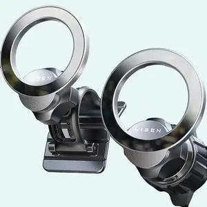 LISEN Magnetic Car Mount for Iphone 16 15 14 13 12 Pro Max Plus Mini, 360 Degree Rotation, Black LISEN Android Metal