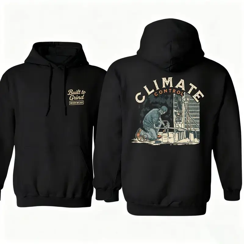 Climate Control Unisex Hoodie, Durable Work Clothes Pullover, Men’s Casual Jobsite Top for HVAC and Skilled Trades, Comfortable Everyday Workwear, Made in USA