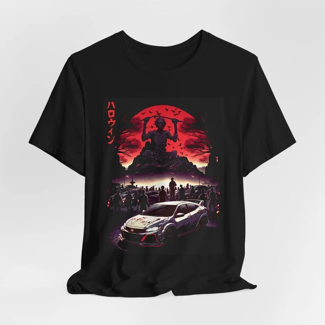 Vintage JDM Car Halloween  Civic Type R Ukiyo-e Unisex  T-Shirt Sweatshirt Hoodie, Car Enthusiast and Fans Gift