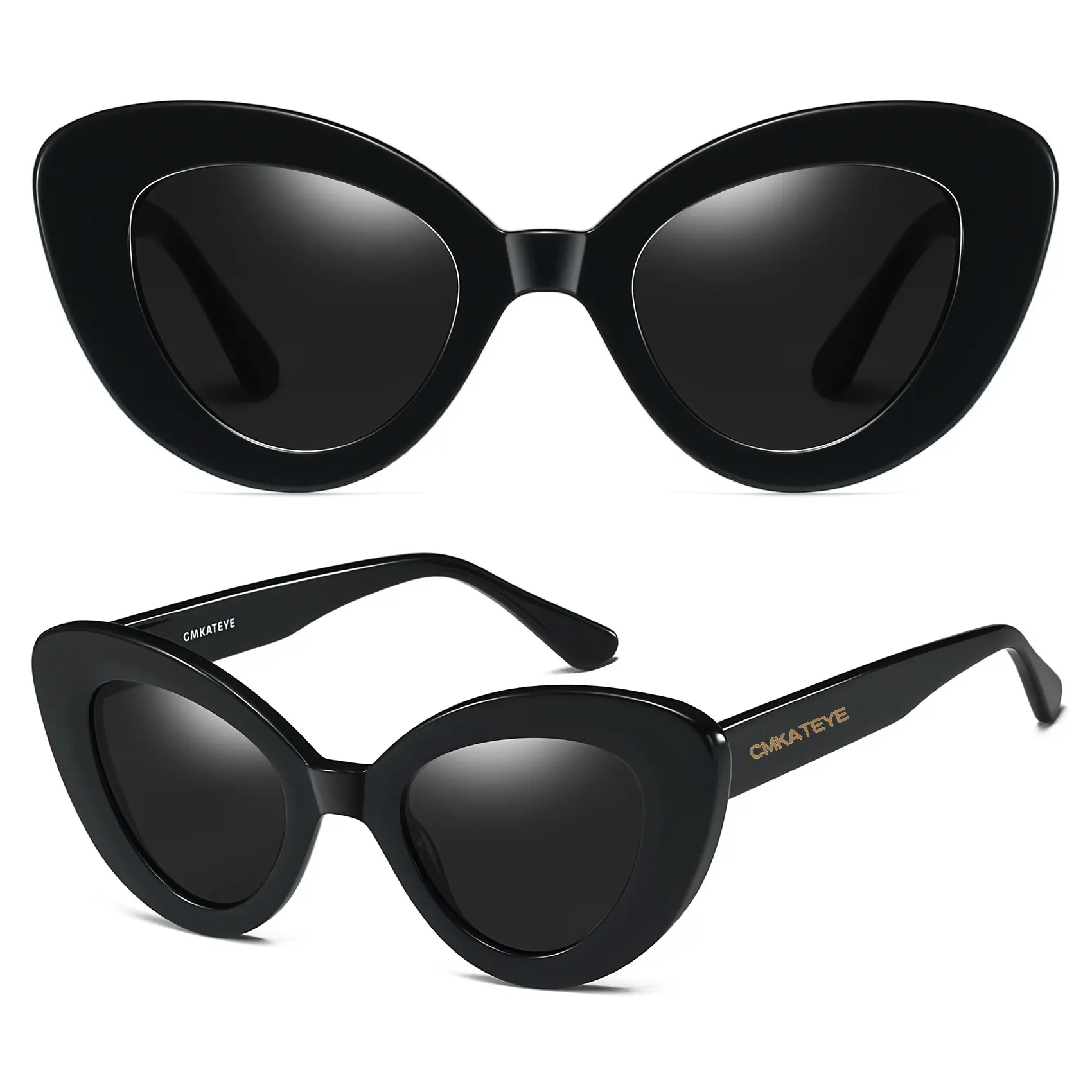 Acetate Cat Eye Sunglasses Retro Y2K 90s Style UV400 Protection with Case Retro Oval Cat Eye Sunglasses for Women Y2k Trendy Narrow  main image 3