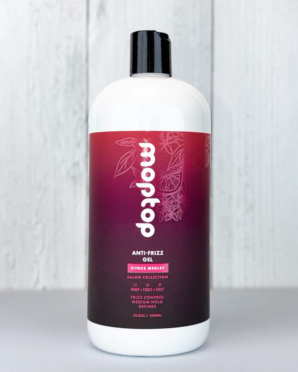 MopTop Anti-Frizz Gel - Citrus Medley - 32oz - Infused with Sea Botanicals & Honey - Water-Soluble - Silicone-Free - Paraben-Free - Alcohol-Free