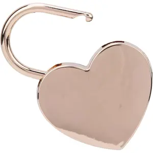 Heart Shaped Lock, Metal Love Lock for Bridge, Mini 1.8 x 2.3in Heart Padlock Set with Key for Diary Book, Storage Box, 1Pcs (Rose Gold)