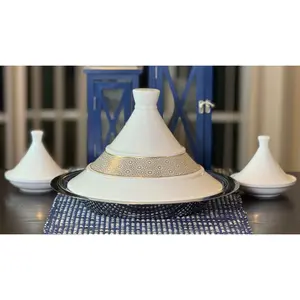 Tajine Royal 34cm – Authentic Moroccan Cooking Tagine with Stainless Steel Base & Ceramic Lid Pans Traditional