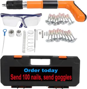 Nail Wall Fastening Tool Manual Steel Nails Adjustable Cement Wall Nailer Hand Tool Low Noise Cement Nailer Mini Nailer Tool Air Nailer Machine for Woodworking