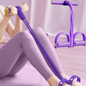 Six Tube Foot Pedal Tension Bands Home Gym Resistance Bands Elastic Pull Straps Tension Rope For Full Body Workout And Abdominal