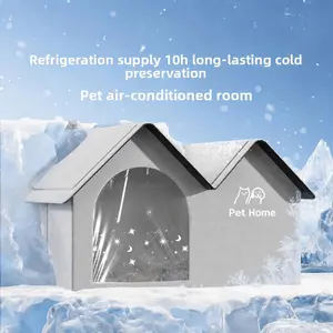 Pet Air Conditioned Room, Summer Pet Cooling House, Dog & Cat Ac Room, Quick Temperature Reduction, Closed Ice Cave, Cool Comfortable Space, Soft Sided Kennel