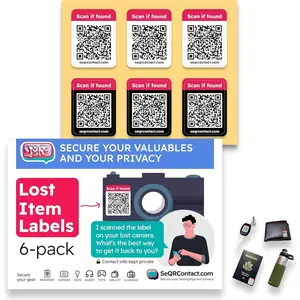 Lost Item Labels | QR Code Stickers that Keep Your Personal Info Private | Customizable QR Code Labels for Storage, Moving Labels, Or for Lost Item  Asset Tags | No Subscription Fee