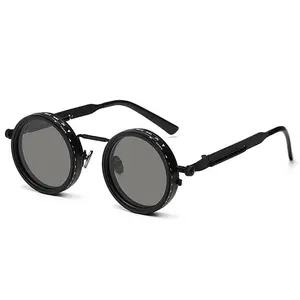 Adjustable Polarized Sunglasses for Men Women 1‑9 Levels ND Filter Lenses Handcrafted Retro Vintage Round Fishing Glasses High Quality Outdoor Sun Shades