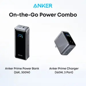 Anker Prime Power Bank, 26,250mAh 3-Port Portable Charger with 300W Max Output, Two-Way Charging, TSA-Approved, App Control, for MacBook, iPhone 17/16 Series, and More