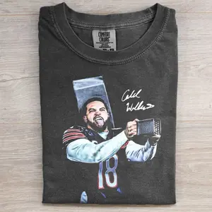 Chicago Football T-shirt, Vintage Signature Caleb Williams Football Tee, Game Day Outfit, Unisex Fit Design, Gift for Fans