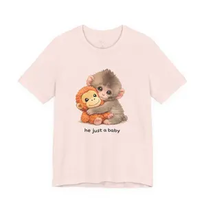 Punch Monkey Shirt | Cute Baby Monkey with Plush | Animal Lover Gift | Viral Monkey Shirt