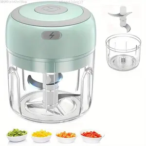 Electric Mini Food Chopper, Rechargable Small Food Processor for Garlic, Puree, Onion, Herb, Veggie, Ginger, Fruit Blender 250ml greenASageLiving27DD18StyleGirlShop