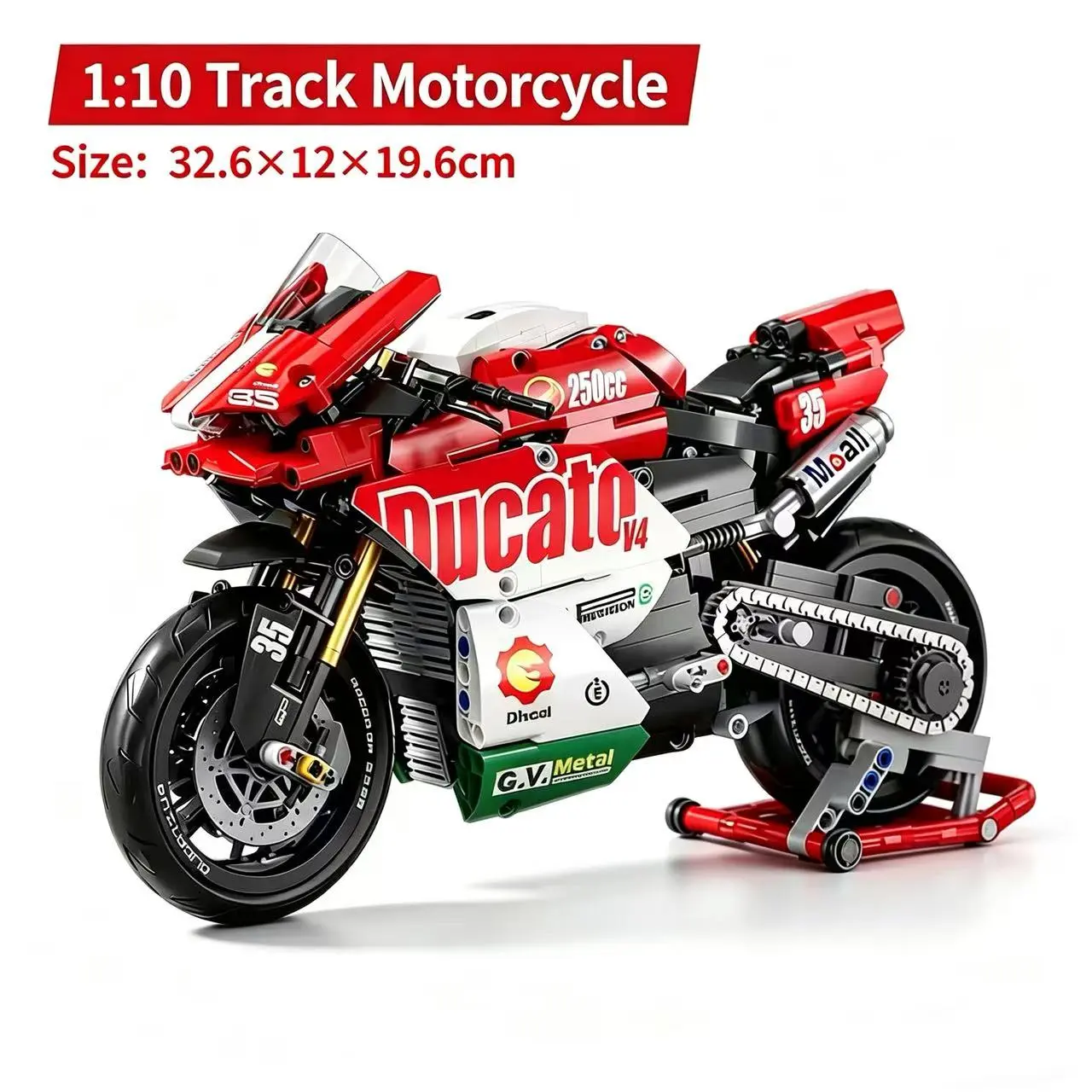 1:10 Static Motorbike Building Block Set, 2026 Edition, 883-Pc BPA-Free ABS Plastic 3D Puzzle Kit with Brake Disc Realism, Mechanical Buildable Transportation Toy to Develop Concentration, Unisex Names Creative Educational Gift for Boyfriend & Husband, Ad