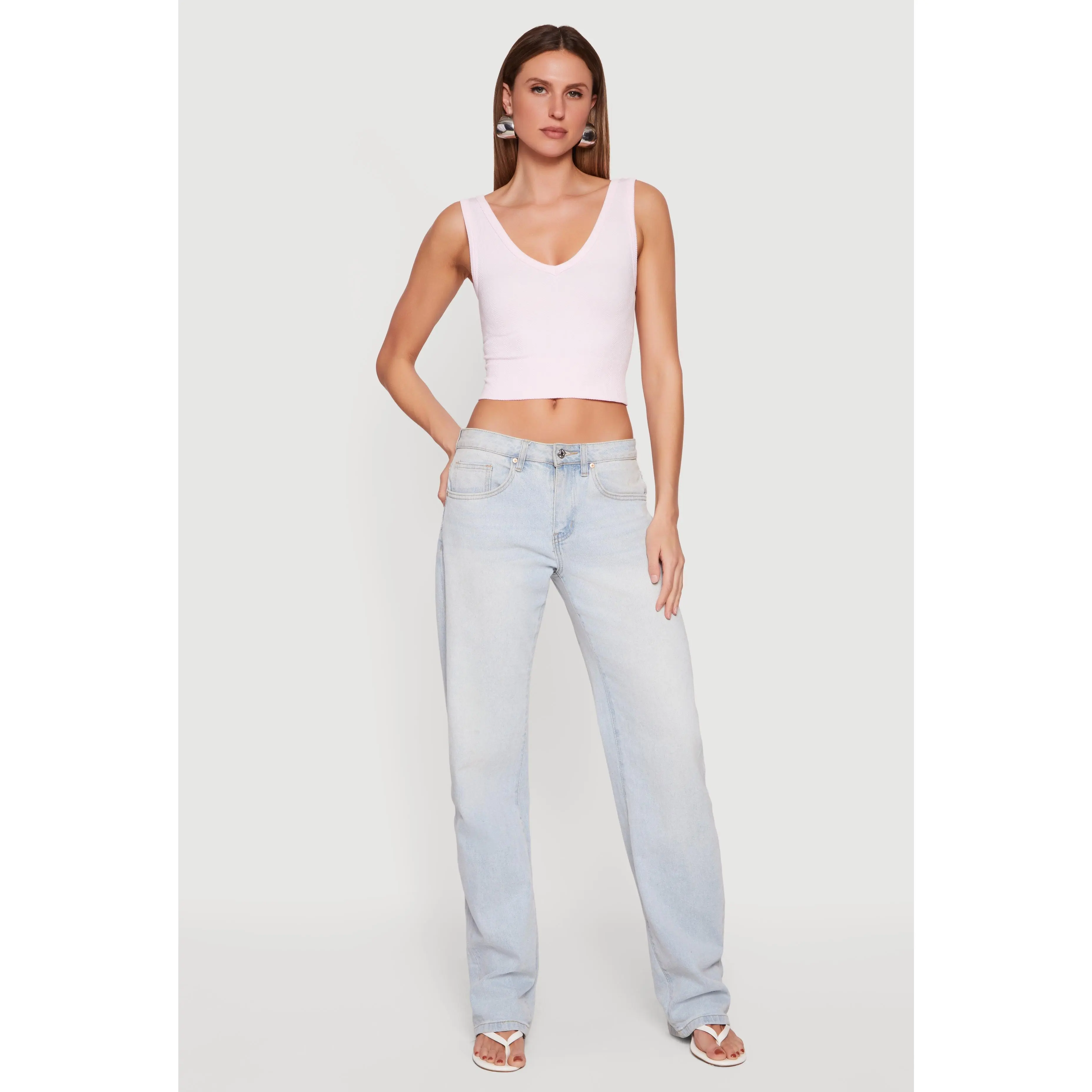 Seamless Textured Knit Reversible Cropped Tank Top