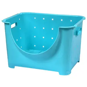 212 MAIN Stackable Durable Plastic Organiser - Automotive & Motorcycle Accessory Storage Boxes, Blue Stacking Bins