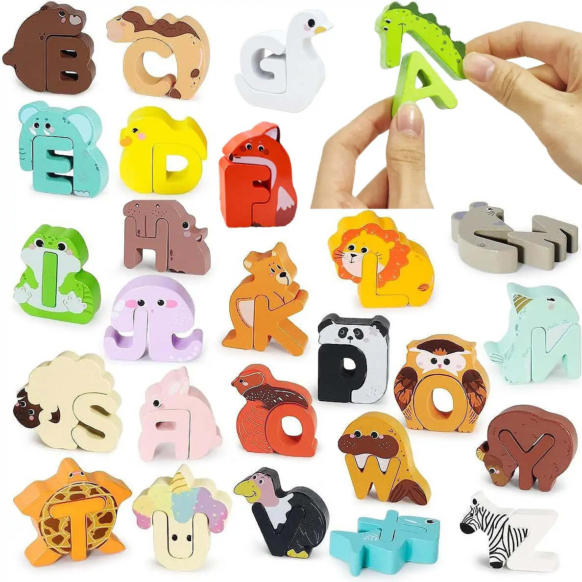 Alphabet Learning Toy, 1 Box Animal Pattern Peg Puzzles, Shape Sorting Pairing Montessori Preschool Early Learning Educational Activities Gift