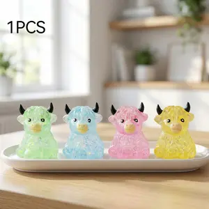 4 Colors Highland Cow Soft Candy, Jelly-Filled Sensory Stress Relief Toy, Lightweight Finger Squeeze, Adult Gift Fillers, Office Decor, Stress Relief Decoration, Stress Relieving Accessory
