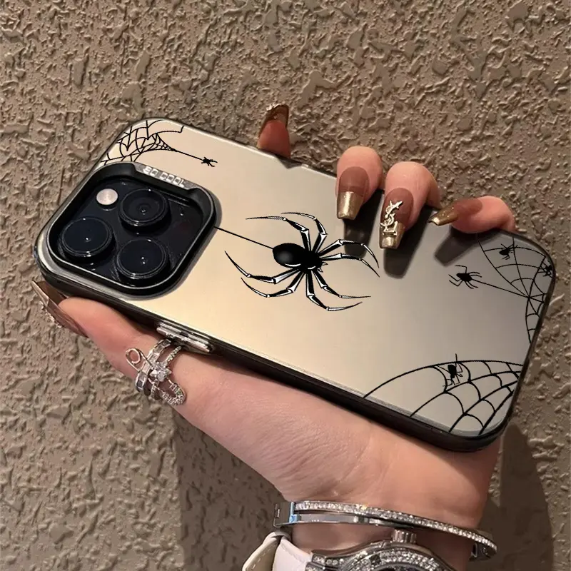 Spiders Pattern Phone Case for iPhone 17 Pro Max 16 Plus 15 14 13 12 11 Air XR E Shockproof Drop Protection Durable PC Smartphone Cover