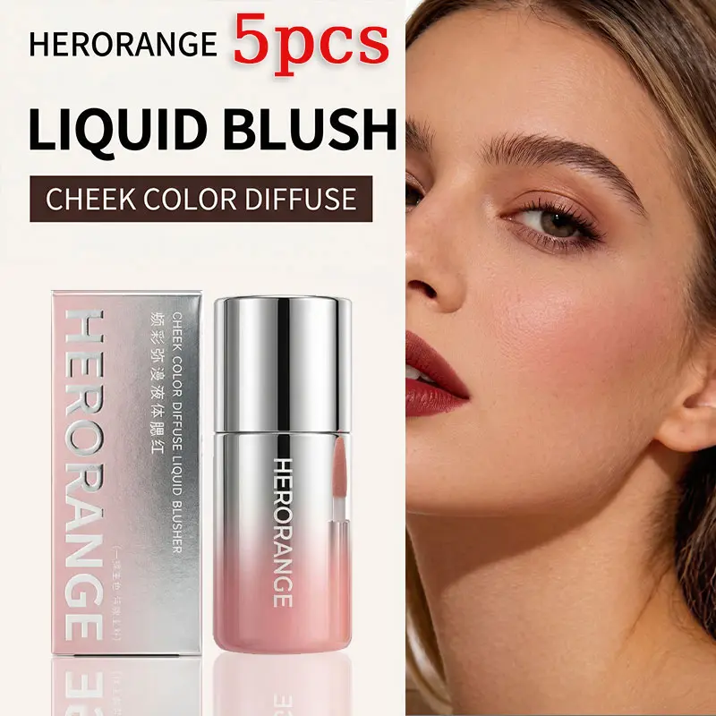 5 Piece Liquid Blush Stick Set with Sponge Applicator for Lips & Cheeks: Water-Resistant, Long-Lasting Brightening Effect, All Skin Tones. Ideal Valentine’s Gift, Birthday Present&Affordable Teen Beauty Essential | Waterproof Long-Lasting Liquid Blush Set